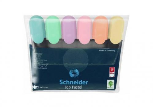 Набор маркеров тестовыделителей SCHNEIDER JOB 1-4,5 мм, 6 пастельных цветов в блистере