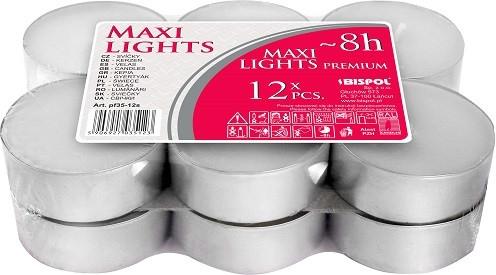 Свечи чайные Bispol Maxi Lights Premium 2,2 см 12 шт 