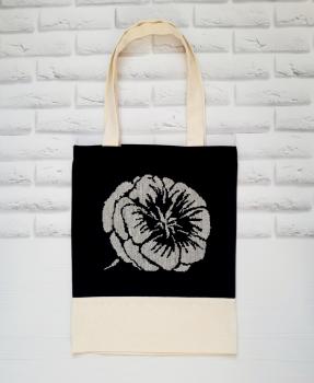 Эко-сумка с вышивкой, дуэт цветов