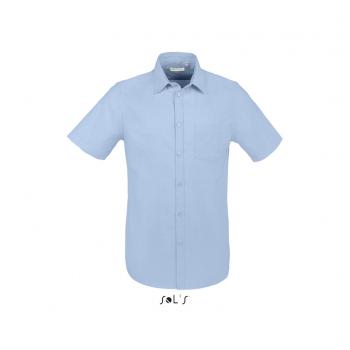 Рубашка мужская с коротким рукавом SOL'S BRISBANE FIT, ткань «оксфорд»
