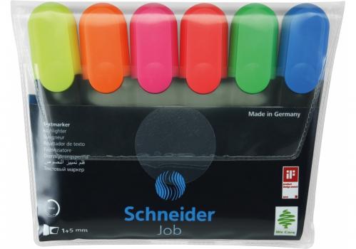 Набор маркеров текстовыделителей SCHNEIDER JOB 1-4,5 мм, 6 цветов в блистере