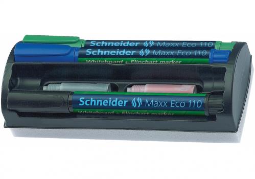 Набор маркеров с губкой для досок и флипчартов SCHNEIDER MAXX 110 2-3 мм, 4 цвета в блистере