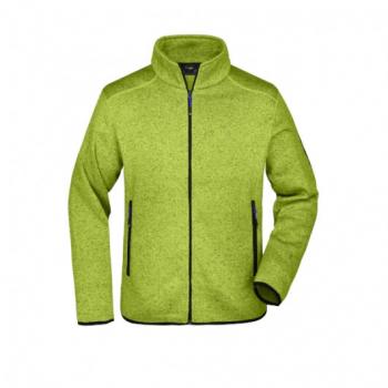 Куртка мужская из вязаного флиса James Nicholson, зеленый меланж/синий