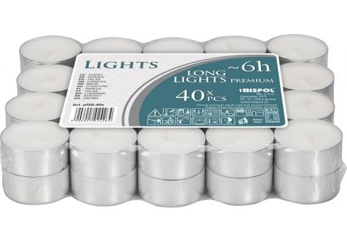 Свічки чайні Bispol long Lights premium 1,85 см 40 шт