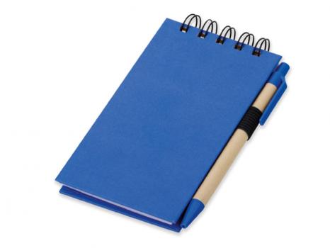 Записная книжка со стикерами и шариковой ручкой, синие чернила