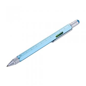 Шариковая многозадачная ручка construction со стилусом; линейкой; отверткой и уровнем