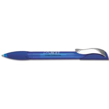 Ручка шариковая "hattrix metal clear" прозрачно-синяя