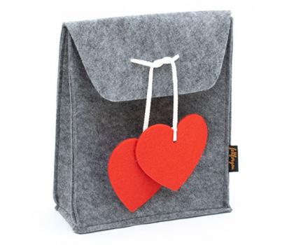 Пакет подарочный FeltFabricDesign из войлока "Сердце"