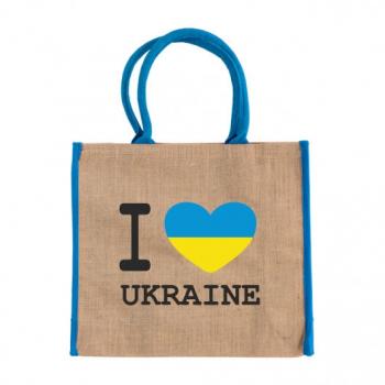 Сумка з джуту I love Ukraine